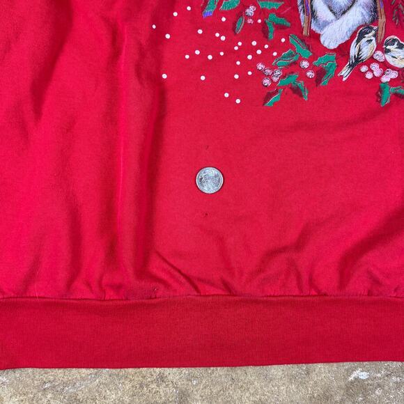 Vintage Cat Christmas Sweatshirt Women’s Plus Size Red Winter‎ Holiday Pullover - Picture 3 of 8